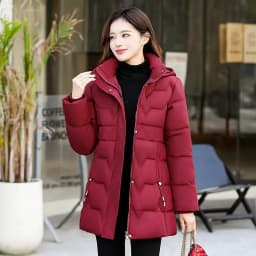 Fashion Detachable Hooded Parkas Women's Winter Down Cotton-padded Jacket Thicken Casual Slim Outerwear Female Long Coats