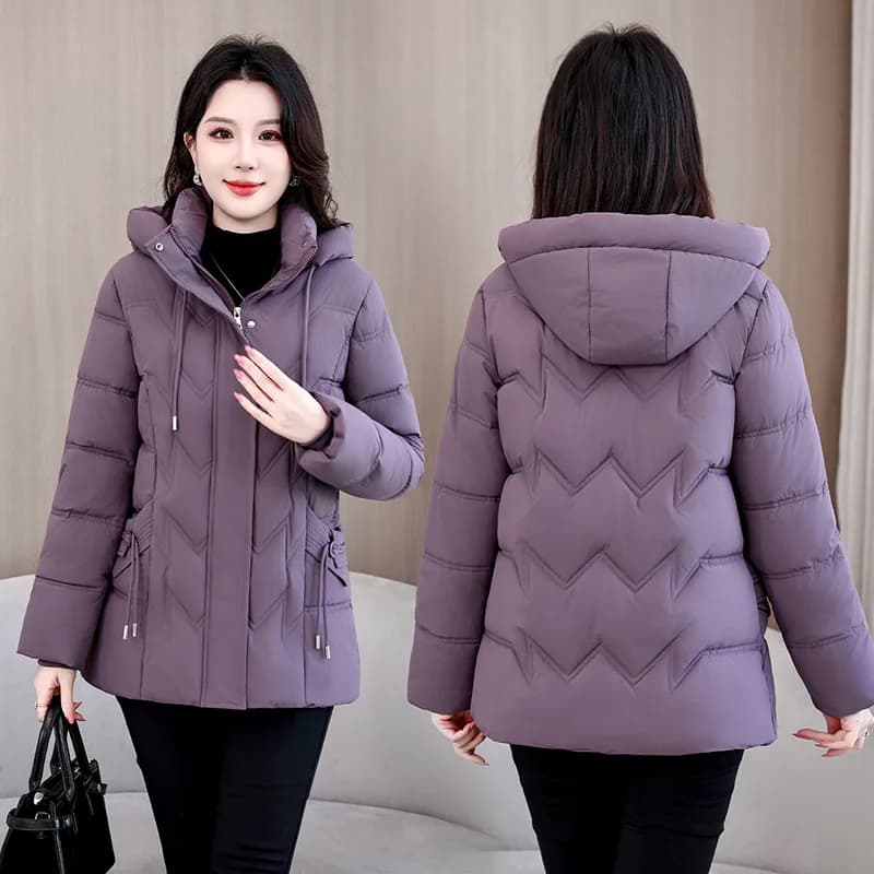 Winter Thick Hooded Puffer Coat Women XL-5XL Windproof Parkas Russian Cold Weather Snow Jacket Middle Aged Mom Outerwear New
