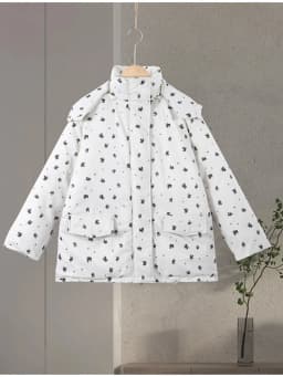 Casual Print Hoodie Loose Coat Women All-match Full Sleeve Thicken Zippers Oversize Coats Female 2026 Autumn Winter Lady Outwear