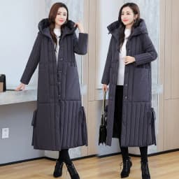Winter 2026 New Korean Loose Women Jacket Down cotton Long Hooded Coat Thicken Parkas Female Loose Windproof Warm Overcoat