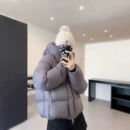 Women Winter Short Cotton Coat 2025 New Hooded Loose Puffer Coat Korean Women Thicken Warm Parkas Coat Women Long Sleeve Outwear