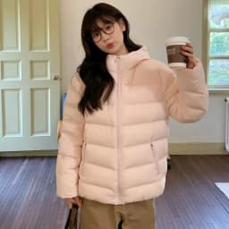 Preppy Style Short Hooded Puffer Jacket Women Autumn Winter Warm Lightweight Solid Padded Parkas Woman Korean Simple Cotton Coat