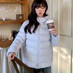Preppy Style Short Hooded Puffer Jacket Women Autumn Winter Warm Lightweight Solid Padded Parkas Woman Korean Simple Cotton Coat