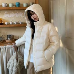 Preppy Style Short Hooded Puffer Jacket Women Autumn Winter Warm Lightweight Solid Padded Parkas Woman Korean Simple Cotton Coat