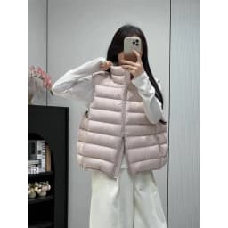 Lightweight Quilted Down Cotton Parkas Vest Women Short Fall Winter New Korean Loose Stand Collar Sleeveless Warm Jacket