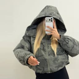 Fashion Camo Printed Women's Winter Jacket Casual Hooded Full Sleeve Loose Cropped Padded Coats New Street Chic Outwear 2026