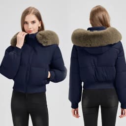 New Korean Winter Fur Collar Hooded Waist Slim Thick Short Down Cotton Parkas Women Coat Warm Fashion Casual Outdoor Cozy