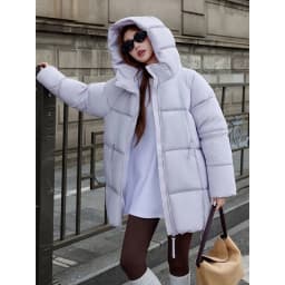 2027 Winter New Down Coat Women Parkas Fashion Long Hooded Outerwear Female Cotton-padded Padded Jacket Loose Ladies Overwear