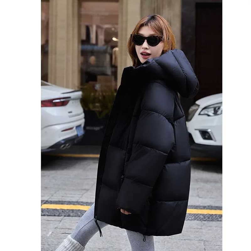 2027 Winter New Down Coat Women Parkas Fashion Long Hooded Outerwear Female Cotton-padded Padded Jacket Loose Ladies Overwear