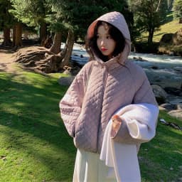 Lightweight Quilted Hooded Padded Jacket Women Autumn Winter Korean Loose Warm Outerwear Woman Solid Color Casual Cotton Jacket