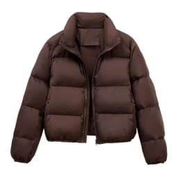 American Streetwear Stand Collar Cropped Parkas Women Thicken Warm Long Sleeve Down Cotton Jackets Woman Winter Puff Bread Coats