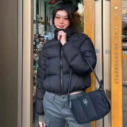 American Streetwear Stand Collar Cropped Parkas Women Thicken Warm Long Sleeve Down Cotton Jackets Woman Winter Puff Bread Coats