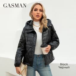 GASMAN 2022 Women's spring jacket fashion casual Short parka Thin Cotton hooded Coat women ladies jackets Warm outwear 21159