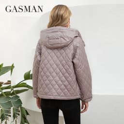GASMAN 2022 Women's spring jacket fashion casual Short parka Thin Cotton hooded Coat women ladies jackets Warm outwear 21159