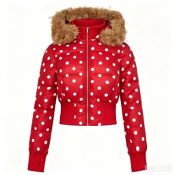 ZAROY Gothic Women Coat Y2K Polka Dot Hooded Zip Cropped Puffer Jacket American Retro Padded Warm Winter Parkas куртка женская