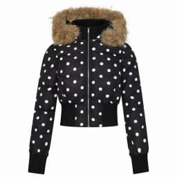 ZAROY Gothic Women Coat Y2K Polka Dot Hooded Zip Cropped Puffer Jacket American Retro Padded Warm Winter Parkas куртка женская