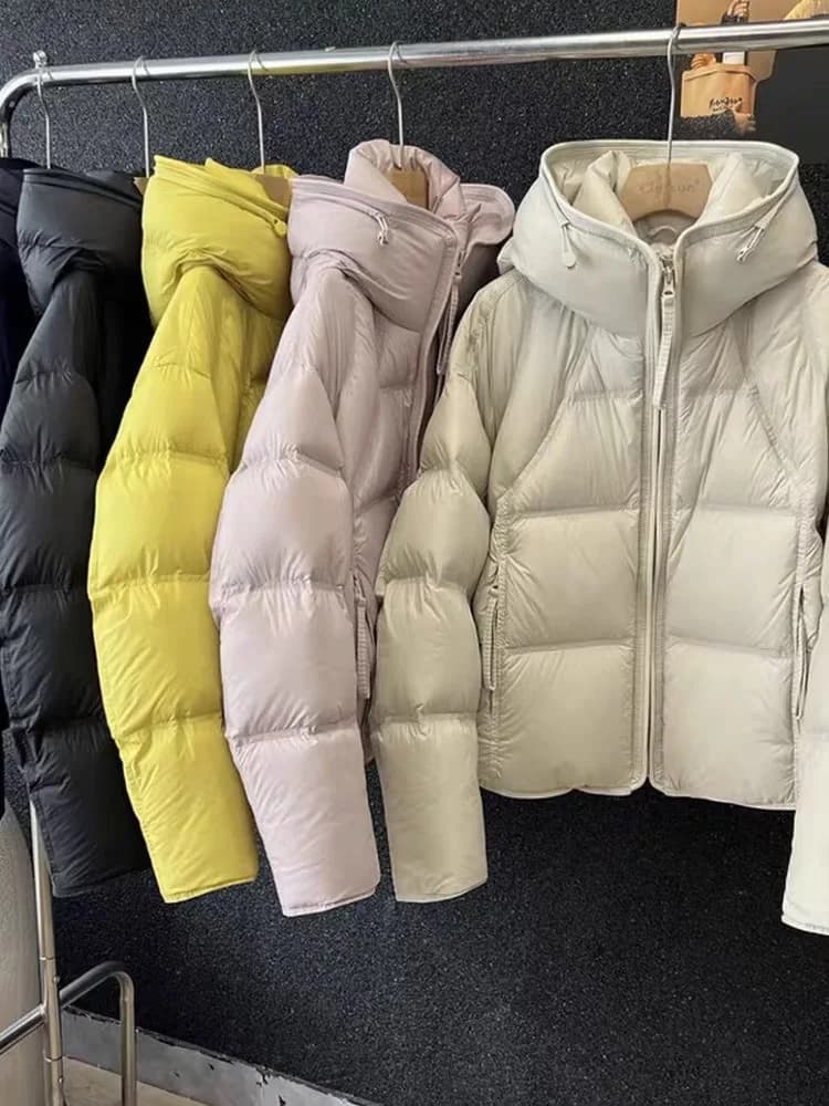 Cloud Puff Hooded Women's Parkas Fall Winter Korean Style Design Fashion Cotton Woman Parkas Padded Jacket Coat Black Whithe