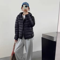Lightweight Down Cotton Jackets Women Autumn Winter Warm Long Sleeve Hooded Parkas Woman Solid Zipper Up Short Cotton Parkas