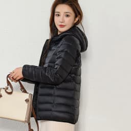 Lightweight Zipper Up Hooded Down Cotton Coats Women Autumn Winter Windproof Long Sleeve Warm Puffer Jacket Solid Color Parkas