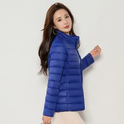 Lightweight Zipper Up Hooded Down Cotton Coats Women Autumn Winter Windproof Long Sleeve Warm Puffer Jacket Solid Color Parkas