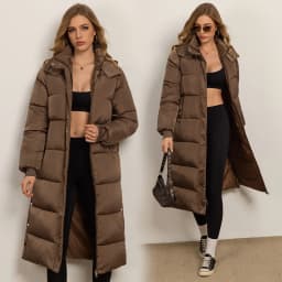 Women Long Coats Parkas Hooded Zipper Jackets Full Sleeve Thick Warm Y2k Streetwear Elegant Jacket Coat Autumn Winter 2026