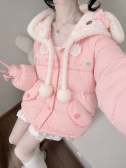 Japanese Kawaii Women Y2K Vintage Hooded Leather Coat Harajuku Printed Jacket Korean Fashion Subculture Sweatshirt Outerwear Top