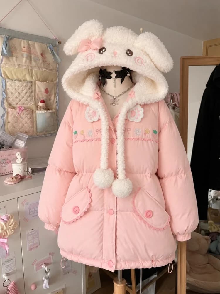Japanese Kawaii Women Y2K Vintage Hooded Leather Coat Harajuku Printed Jacket Korean Fashion Subculture Sweatshirt Outerwear Top
