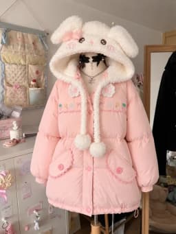 Japanese Kawaii Women Y2K Vintage Hooded Leather Coat Harajuku Printed Jacket Korean Fashion Subculture Sweatshirt Outerwear Top