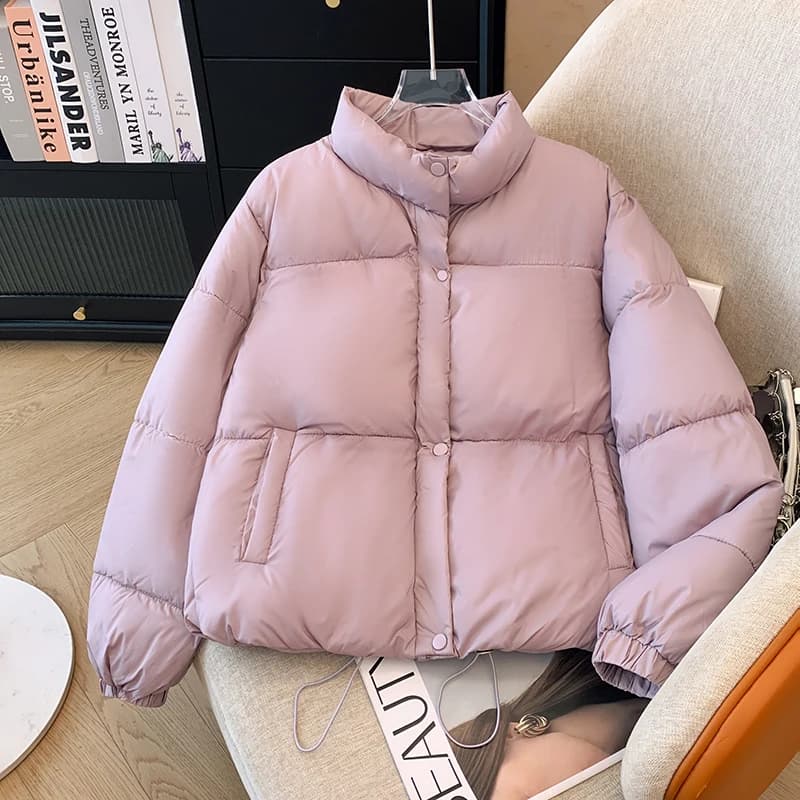 2025 New plus Size Thickened Loose Short Hooded Bread Women's Cloud Puff Cotton Jacket Winter Warm Long Sleeve High Collar