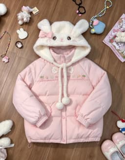 Women Harajuku Printed Jacket Japanese Kawaii Parka Y2K Tops Vintage Hooded Leather Coat Korean Subculture Sweatshirt Outerwear