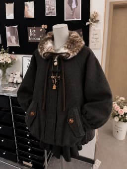 Vintage Hooded Leather Coat Women Japanese Kawaii Parka Y2K Tops Harajuku Printed Jacket Korean Fashion Subculture Outerwear