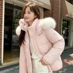 2026 Y2K Vintage Women Cotton‑padded Winter Coat Faux Fur Collar Korean Style Sweet Gentle Warm Casual Loose Outerwear Tops