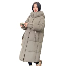 Cotton Coat Jacket Parkas Women Hooded Puffer Padded Jackets Mid Length Zipper Thick Warm Windproof Outerwear Overcoat Winter