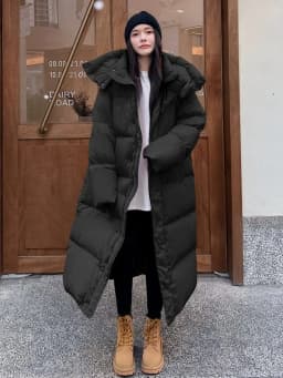 Ladies Y2K Vintage Korean Long Parka Winter Faux Fur Collar Cotton Padded Jacket Thick Warm Casual Streetwear Outer Coat