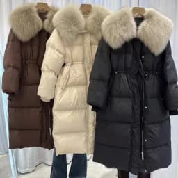 2026 Women Long Cotton Padded Parka Faux Fur Collar Winter Jacket Korean Style Warm Y2K Vintage Casual Outerwear Overcoat