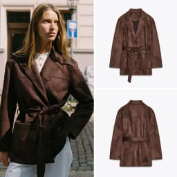 New Arrival Autumn Women's Casual Waist-Cinching Faux Leather Effect Jacket Coat Long Sleeve Street Style Regular Length