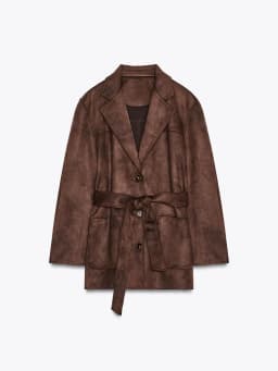 New Arrival Autumn Women's Casual Waist-Cinching Faux Leather Effect Jacket Coat Long Sleeve Street Style Regular Length