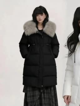 2026 Korean Fashion Women Long Parka Faux Fur Collar Winter Warm Overcoat Y2K Vintage Casual Atmosphere Outerwear Jacket