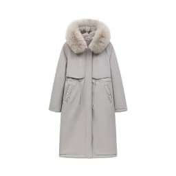 Women Reversible 2 Sides Wear Long Parkas Female Faux Fur Collar Hooded Coat With Drawstring Waist Winter Thick Outerwear Pike