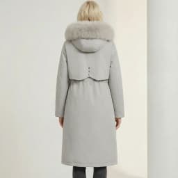 Women Reversible 2 Sides Wear Long Parkas Female Faux Fur Collar Hooded Coat With Drawstring Waist Winter Thick Outerwear Pike