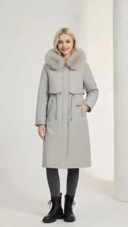 Women Reversible 2 Sides Wear Long Parkas Female Faux Fur Collar Hooded Coat With Drawstring Waist Winter Thick Outerwear Pike