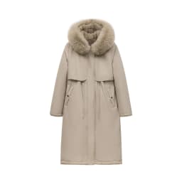 Women Reversible 2 Sides Wear Long Parkas Female Faux Fur Collar Hooded Coat With Drawstring Waist Winter Thick Outerwear Pike