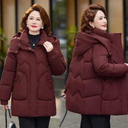 Winter Hooded Puffer Quilted Jackets New Women Loose Warm Thickened Zipper Solid Windproof Pockets Cold Weather Female Outerwear