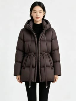 Winter High Quality Hooded Down Jacket Women White Duck Down Thicken Warm Outwears Female Waist Drawstring Parker Down Jacket