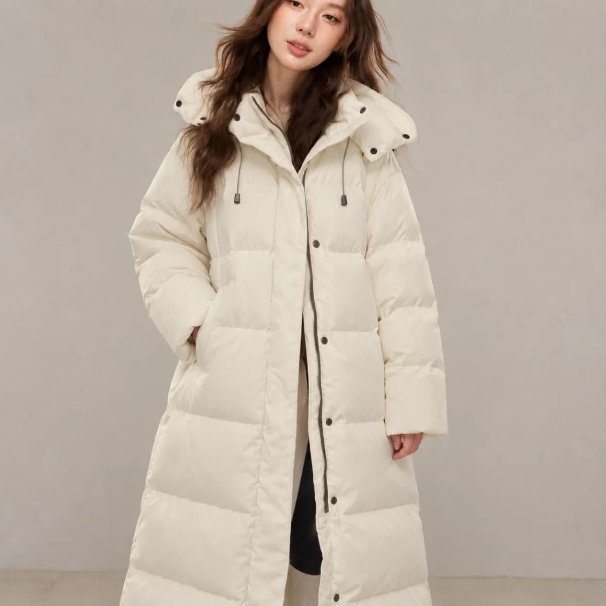 2026 Women Winter Parkas Faux Fur Collar Long Coat Korean Fashion Warm Overcoats Y2K Vintage Outerwear Jackets Winter Outfits