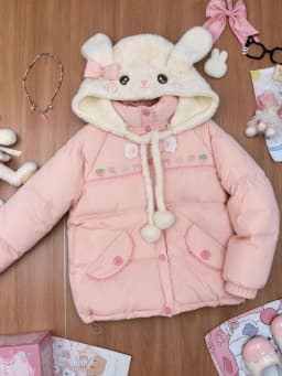 Harajuku Printed Jacket Vintage Hooded Leather Coats Women Korean Fashion Subculture Sweatshirts Japanese Kawaii Parkas Y2k Tops