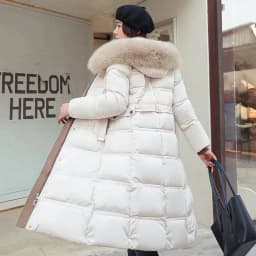 Fur Collar Windbreaker Down Coat Women Parkas 2027 Cotton-Padded Jacket Winter New Fashion Female Long Thick Warm Overwear Tops