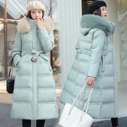 Fur Collar Windbreaker Down Coat Women Parkas 2027 Cotton-Padded Jacket Winter New Fashion Female Long Thick Warm Overwear Tops