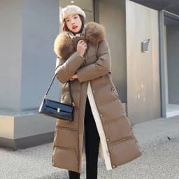 Fur Collar Windbreaker Down Coat Women Parkas 2027 Cotton-Padded Jacket Winter New Fashion Female Long Thick Warm Overwear Tops