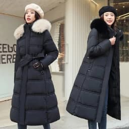 Fur Collar Windbreaker Down Coat Women Parkas 2027 Cotton-Padded Jacket Winter New Fashion Female Long Thick Warm Overwear Tops